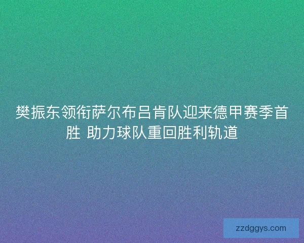 樊振东领衔萨尔布吕肯队迎来德甲赛季首胜 助力球队重回胜利轨道